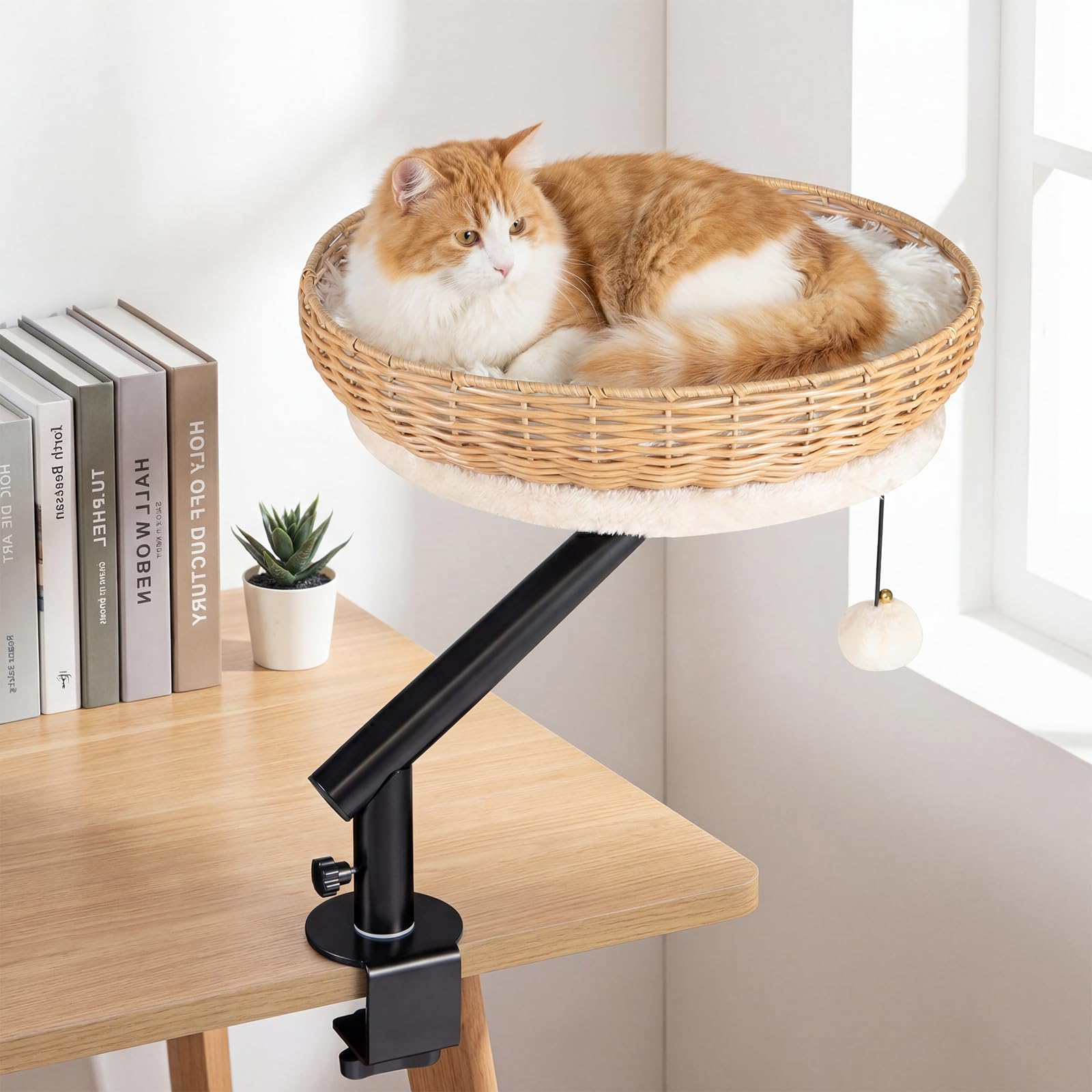 Tangkula Cat Desk Bed with Removable Padded Cushion