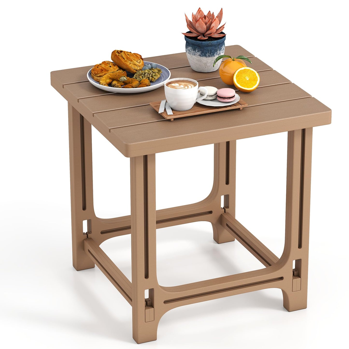 Tangkula Outdoor Adirondack Side Table| 18" Heavy Duty HDPE Patio End Table(1/2)