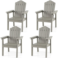 Chaise Adirondack d'extérieur Tangkula avec dossier haut et accoudoirs larges pour terrasse ou piscine