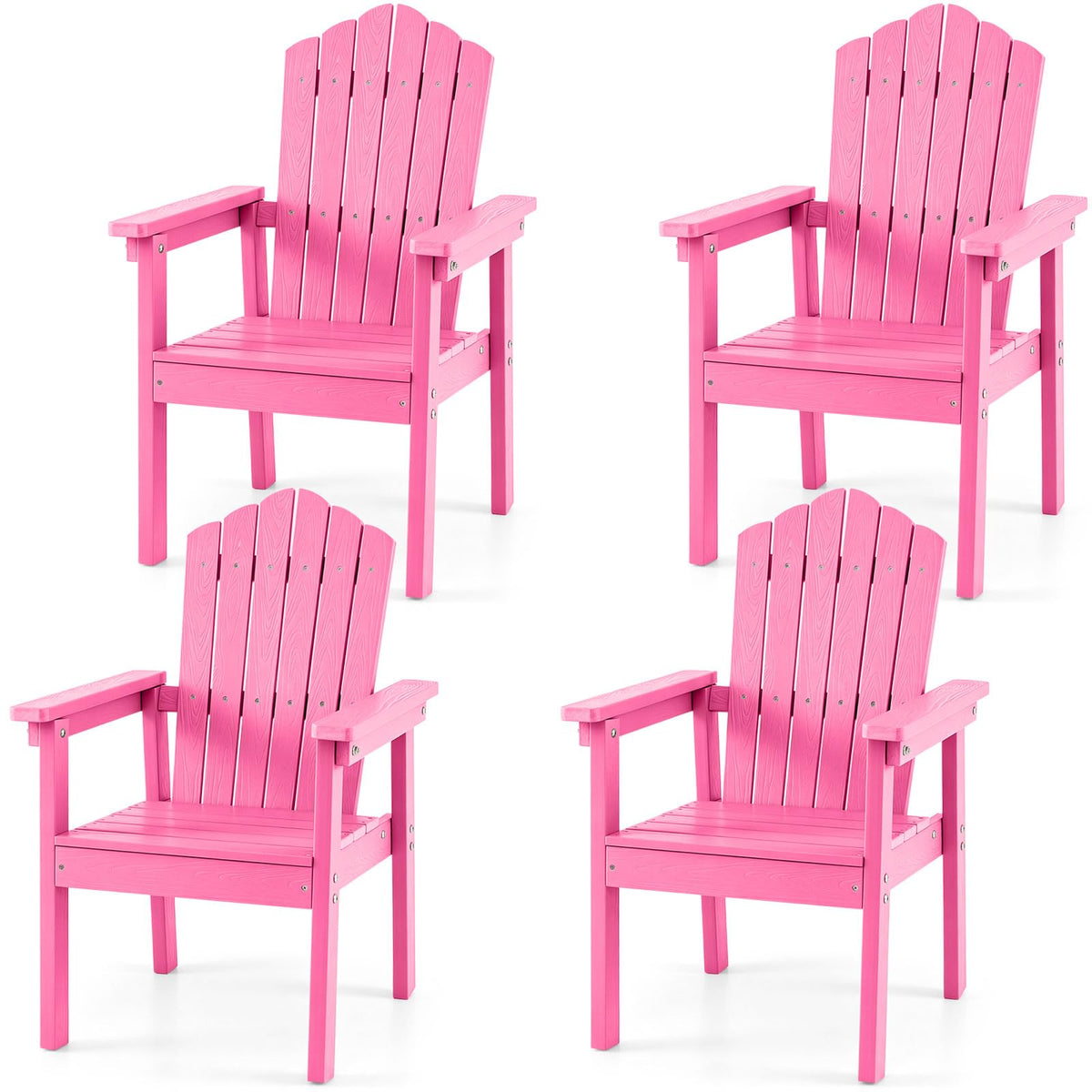 Chaise Adirondack d'extérieur Tangkula avec dossier haut et accoudoirs larges pour terrasse ou piscine