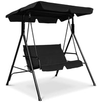 Tangkula 2-Person Patio Swing, Outdoor Yard Swing with Canopy & Cushion, Weather Resistant Steel Lounge Swing Chair