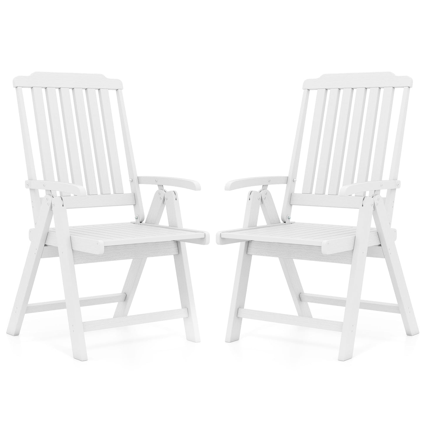 Tangkula Foldable Patio Chair All-Weather HDPE Outdoor Dining Chair(1/2/4)