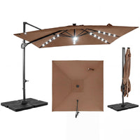 Tangkula 10 FT Solar Patio Umbrella with Base Included