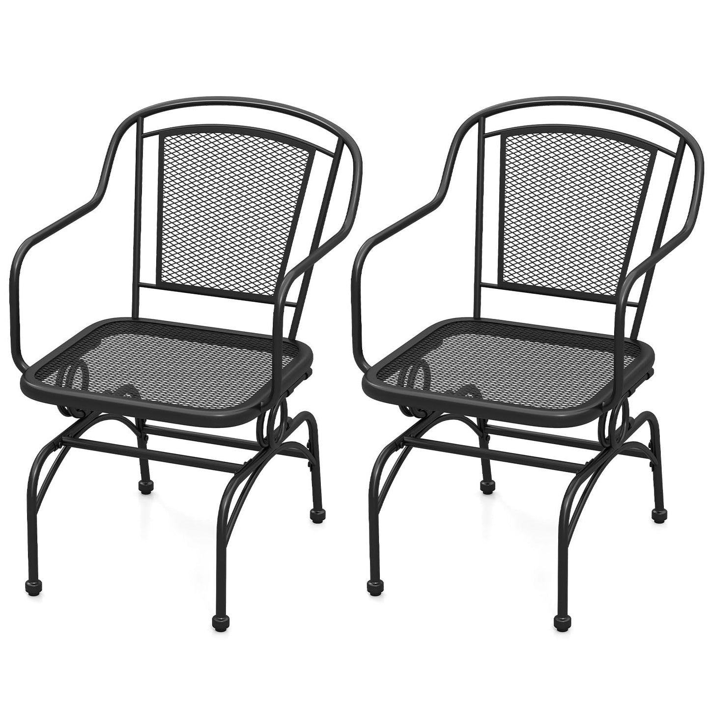 Tangkula Outdoor Rocking Chair Set with Steady Rocking Function