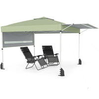 Tangkula 10x17 Ft Pop Up Canopy with Center Lock & 2 Adjustable Awnings