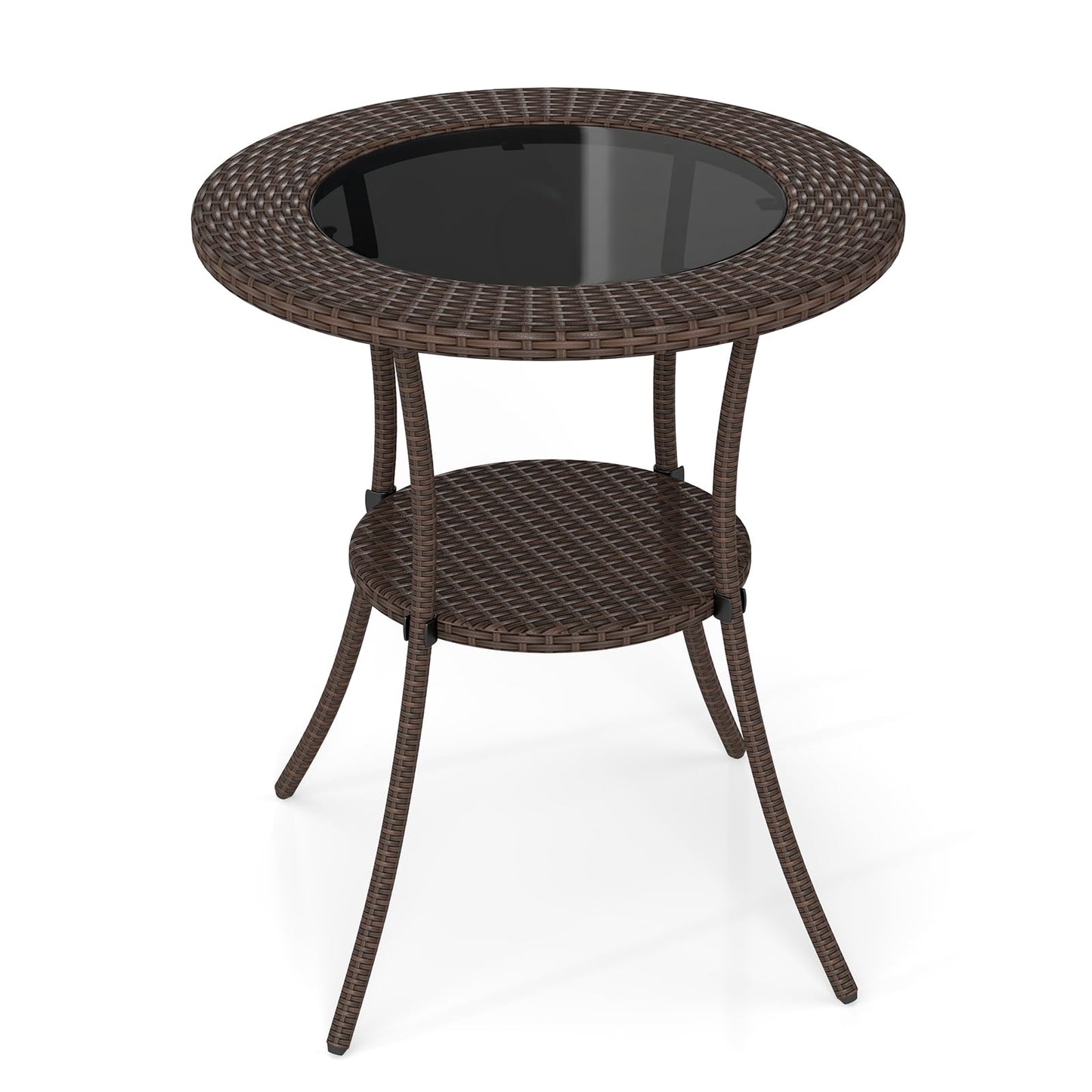Tangkula 25.5" Wicker Patio Dining Table