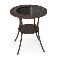 Tangkula 25.5" Wicker Patio Dining Table
