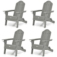 Tangkula Outdoor Folding Adirondack Chair, Weather Resistant Lounger Chair for Patio Garden Fire Pit Backyard