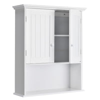 Tangkula Wall Mount Bathroom Cabinet Wooden