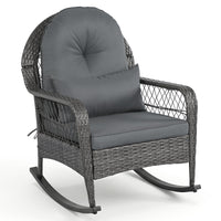 Tangkula Outdoor Wicker Rocking Chair for Porch(1/2)