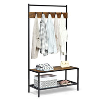Tangkula 3 In 1 Entryway Hall Tree with Coat Rack & Shoe Storage