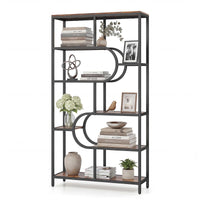 Geometric Bookshelf Freestanding Open Bookcase with 8 Storage Shelves(1/2)