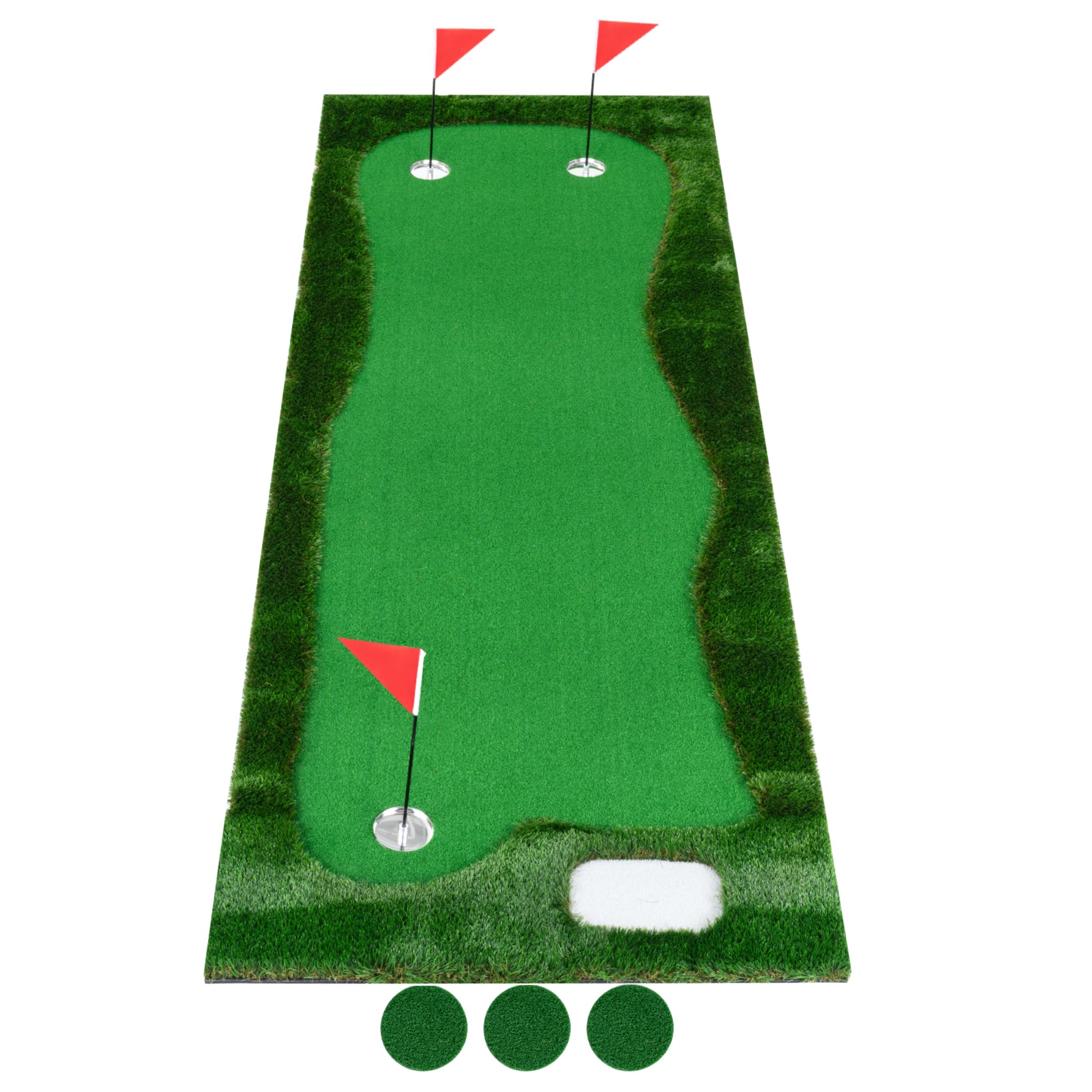 Tangkula 10 FT Golf Putting Green with Realistic Artificial Grass Turf