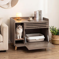 Tangkula Farmhouse Litter Box Enclosure