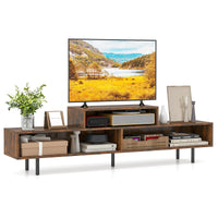 Tangkula 3 Cubby TV Stand for TVs up to 70" Entertainment Center