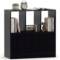 Tangkula 3-Tier Bookshelf with Cabinet for Study Home Office Living Room