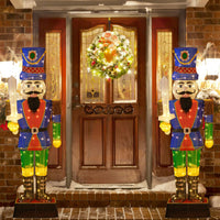 Tangkula 6 FT Christmas Lighted 2 Nutcrackers with Sword