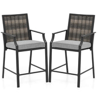 Tangkula Patio Bar Stools（w/Armrest）