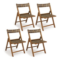 Tangkula Teak Wood Folding Chairs Set of 2/4