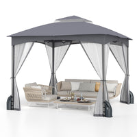 Tangkula 10x10 FT Outdoor Gazebo with Netting for Yard Garden Lawn