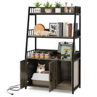 Tangkula Litter Box Enclosure with Shelves
