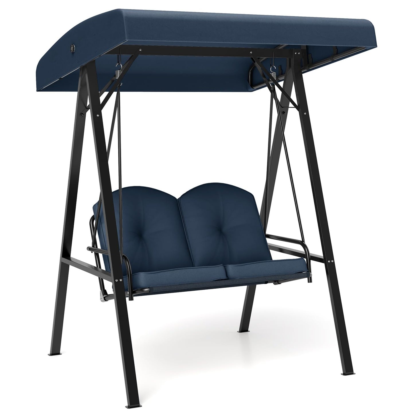 Tangkula 2 Person Porch Swing, Patio Swing with Adjustable Canopy