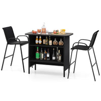 Tangkula 3 Piece Outdoor Bar Set for Backyard