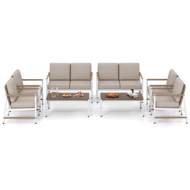 Tangkula 8 Pieces Patio Furniture Set with Thick Cushions