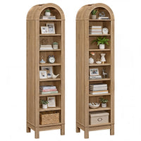 Tangkula 71" Tall Arched Bookcase for Living Room