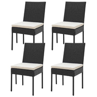 Tangkula Wicker Patio Dining Chairs, Outdoor Armless Wicker Chairs with Cushions, Backrest, Sturdy Metal Frame