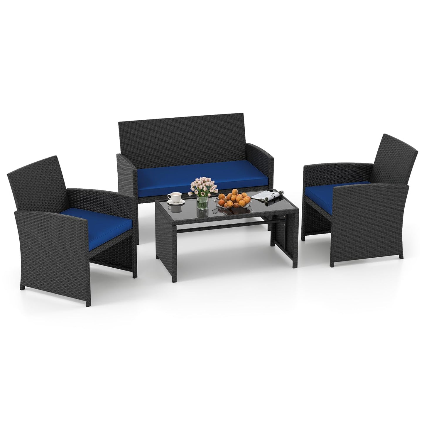 Tangkula Patio Wicker Furniture Set for Backyard