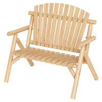 Banc de patio Tangkula en bois de rondins avec dossier à lattes