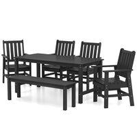 Tangkula 6 Pcs Patio Dining Bench Set for Garden