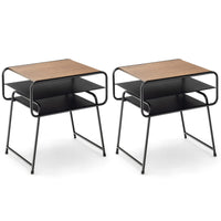 Tangkula Table d'appoint à 3 niveaux avec étagère de rangement