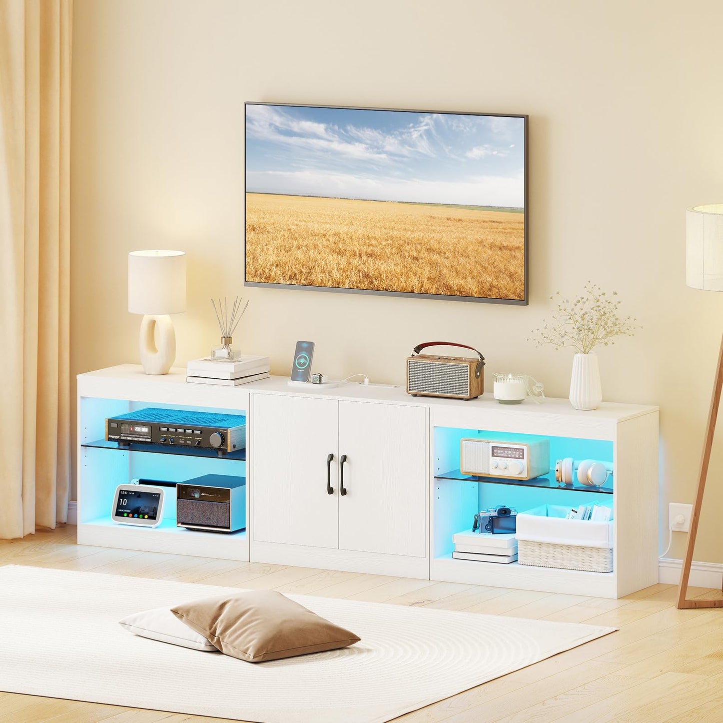 Tangkula LED TV Stand for TVs up to 85 Inches for Living Room