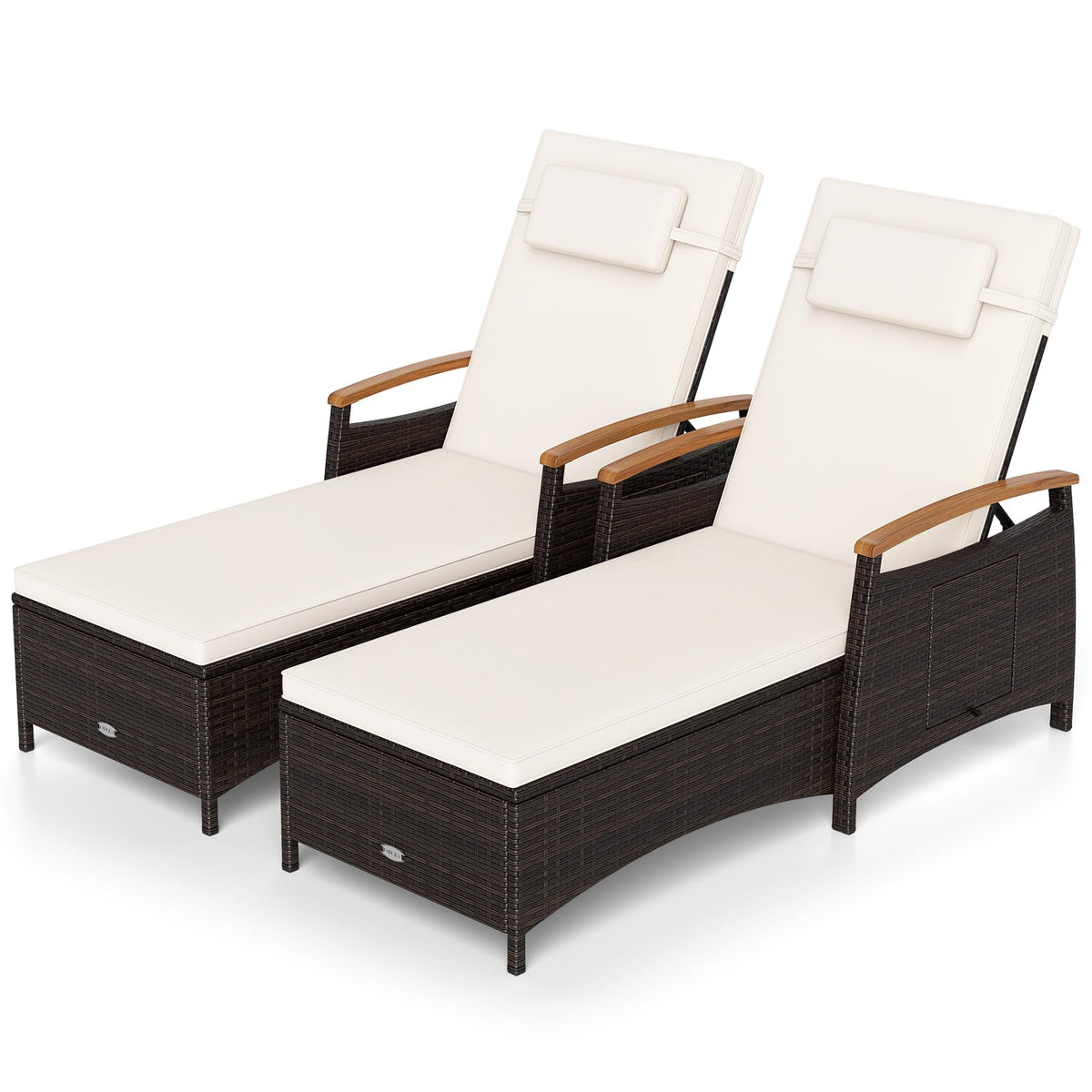 Tangkula Patio Chaise Lounge with 7-Level Adjustable Backrest