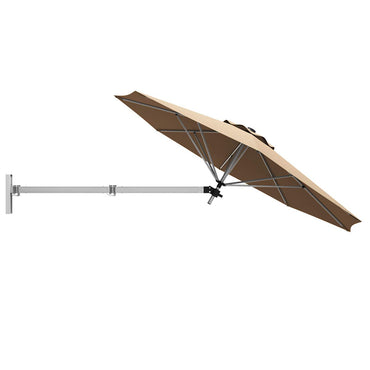Tangkula 8 FT Wall Mounted Patio Umbrella with Adjustable Pole