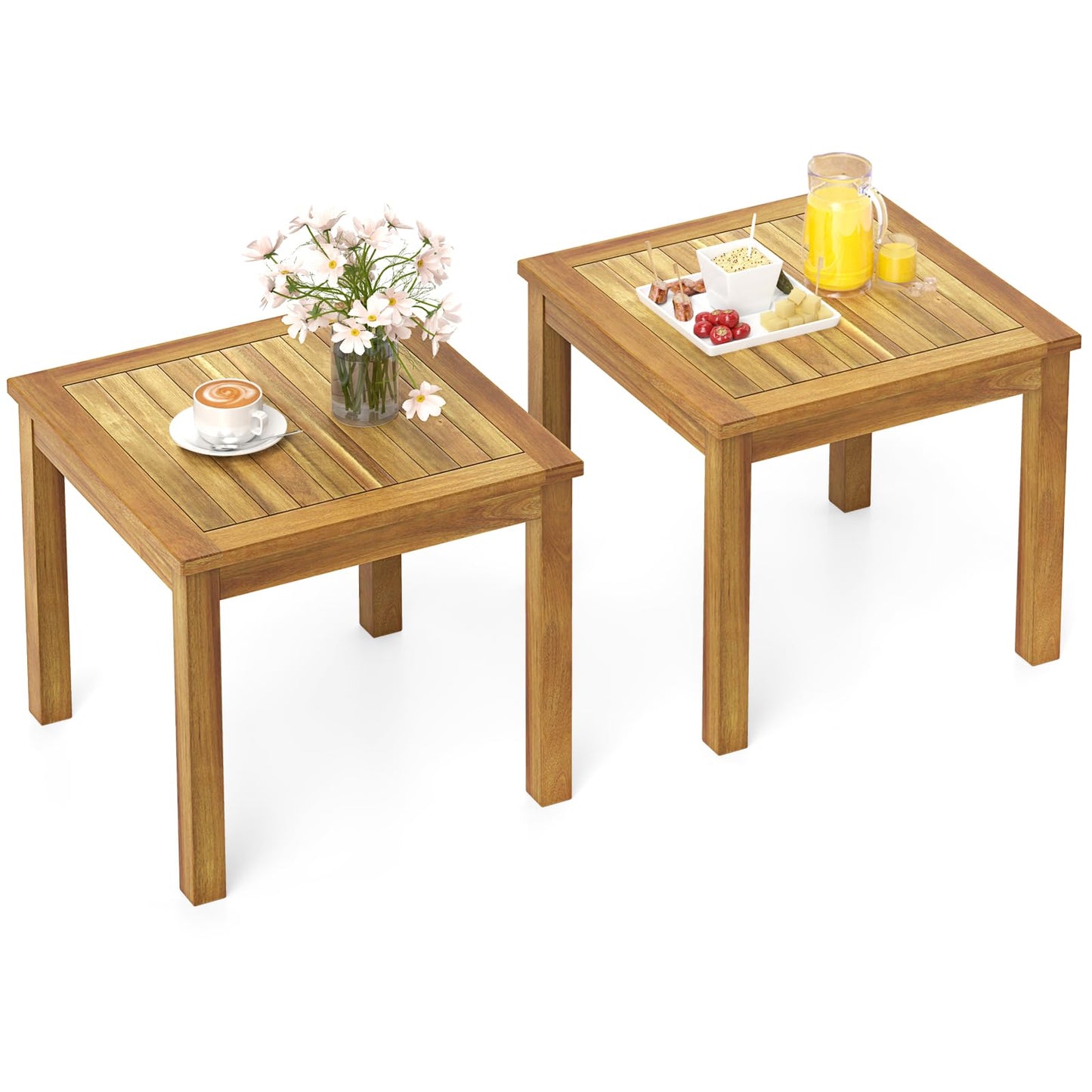 Table d'appoint d'extérieur Tangkula pour porche, terrasse, jardin, intérieur