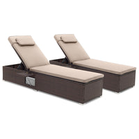 Tangkula Patio Rattan Chaise Lounge for Backyard