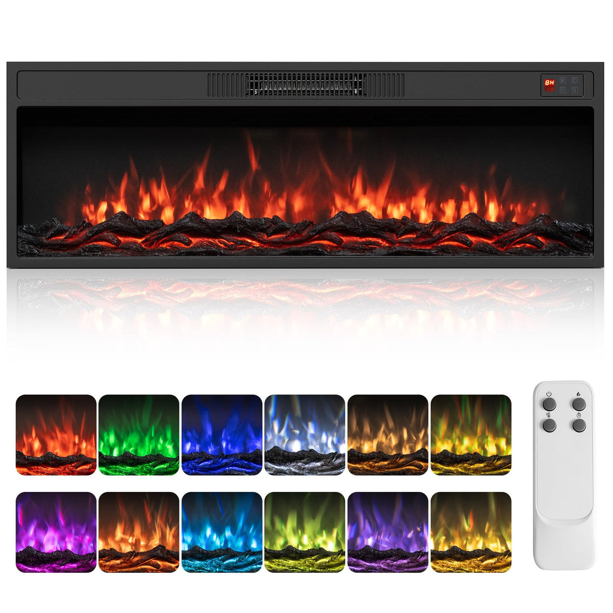 Tangkula 36/40 Inch Recessed Electric Fireplace