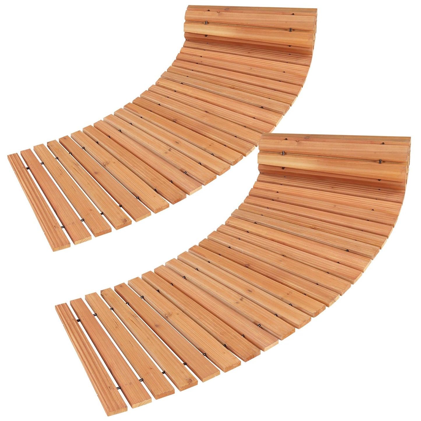 Tangkula 7/8 FT Wooden Garden Pathway