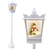 Tangkula 8 Ft Musical Christmas Street Light with Snow & Santa Scene