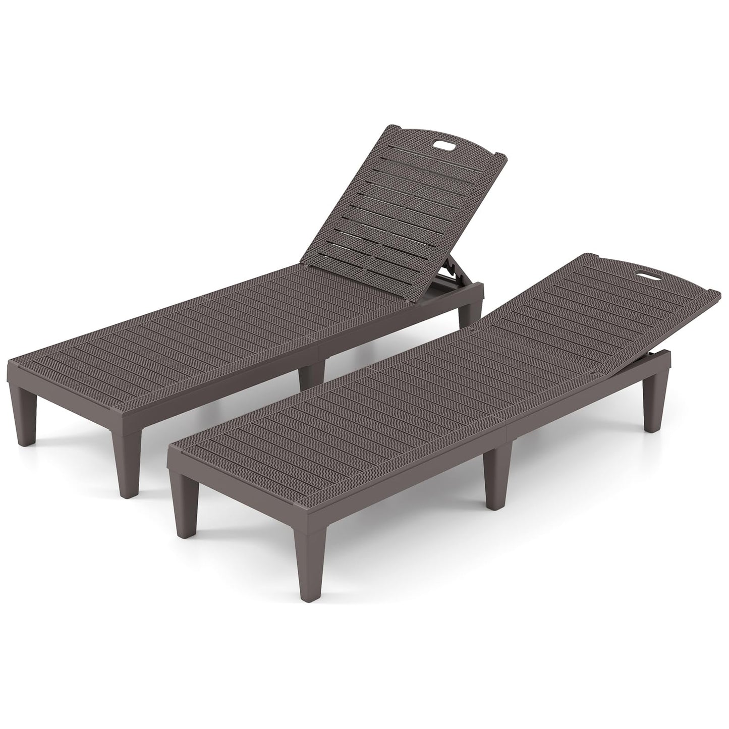 Tangkula Chaise Longue d'extérieur, Lot de 2 pour Piscine