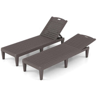 Tangkula Chaise Longue d'extérieur, Lot de 2 pour Piscine