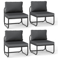 Tangkula Patio Sofa Chairs Set of 2/4 with Removable Cushions