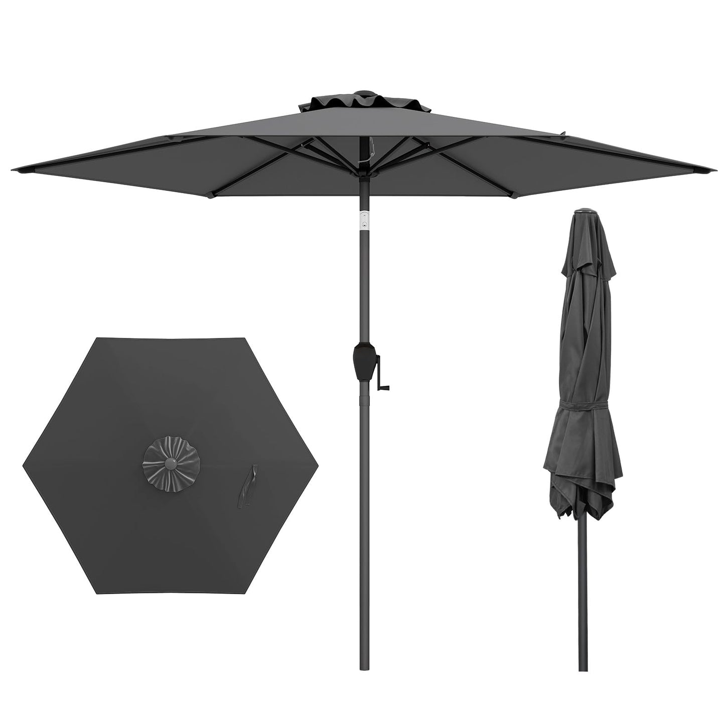 Tangkula Heavy Duty Outdoor Umbrella with Push Button Tilt