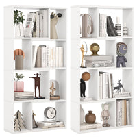 Tangkula 5 Tier Geometric Bookshelf, 48”H Freestanding 8-Cube Open Bookcase, Wooden Storage Display Shelf