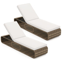 Tangkula Outdoor Chaise Lounge Chair with Adjustable Backrest
