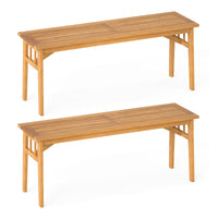Tangkula 48” Long Patio Dining Bench with Slatted Seat
