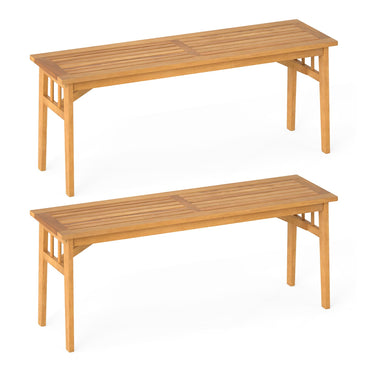Tangkula 48” Long Patio Dining Bench with Slatted Seat